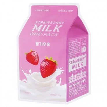 A'Pieu Маска тканевая йогуртовая с клубникой - Strawberry milk one-pack, 21г в магазине BEAUTY-BAZAR.RU 