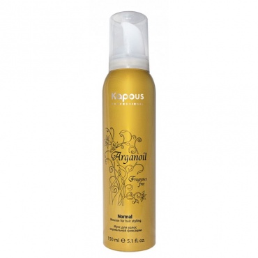 Kapous Мусс аэрозольный для волос нормальной фиксации с маслом арганы серии "Arganoil" 150мл 