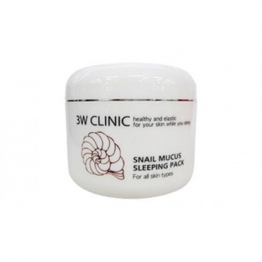 3W Clinic Маска для лица с муцином улитки ночная - Snail mucus sleeping pack, 100мл в магазине BEAUTY-BAZAR.RU 